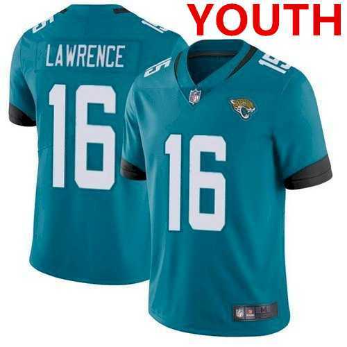 Youth Jacksonville Jaguars #16 Trevor Lawrence 2021 Teal Vapor Untouchable Limited Stitched Jersey Dzhi